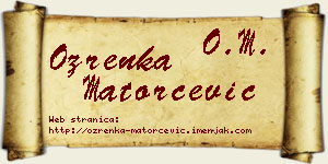 Ozrenka Matorčević vizit kartica